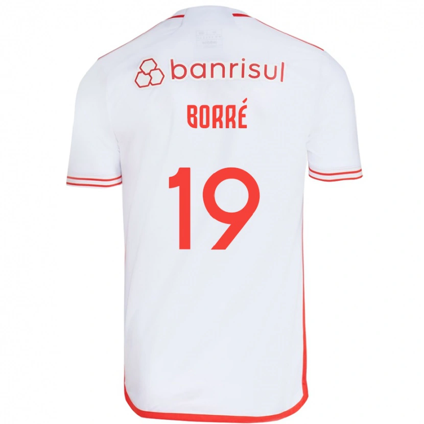 Danxen Dames Rafael Borré #19 Wit Rood Uitshirt Uittenue 2025/26 T-Shirt