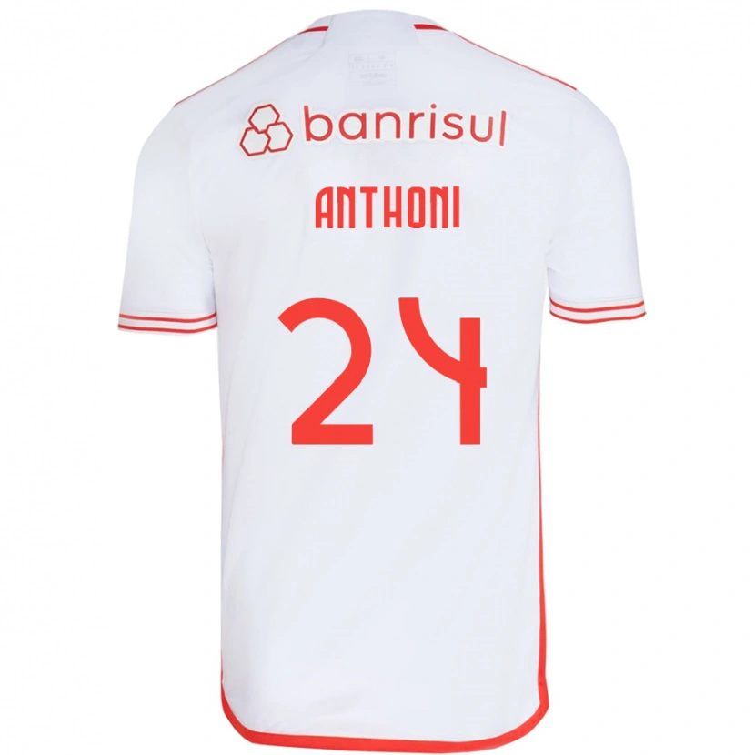 Danxen Dames Anthoni #24 Wit Rood Uitshirt Uittenue 2025/26 T-Shirt