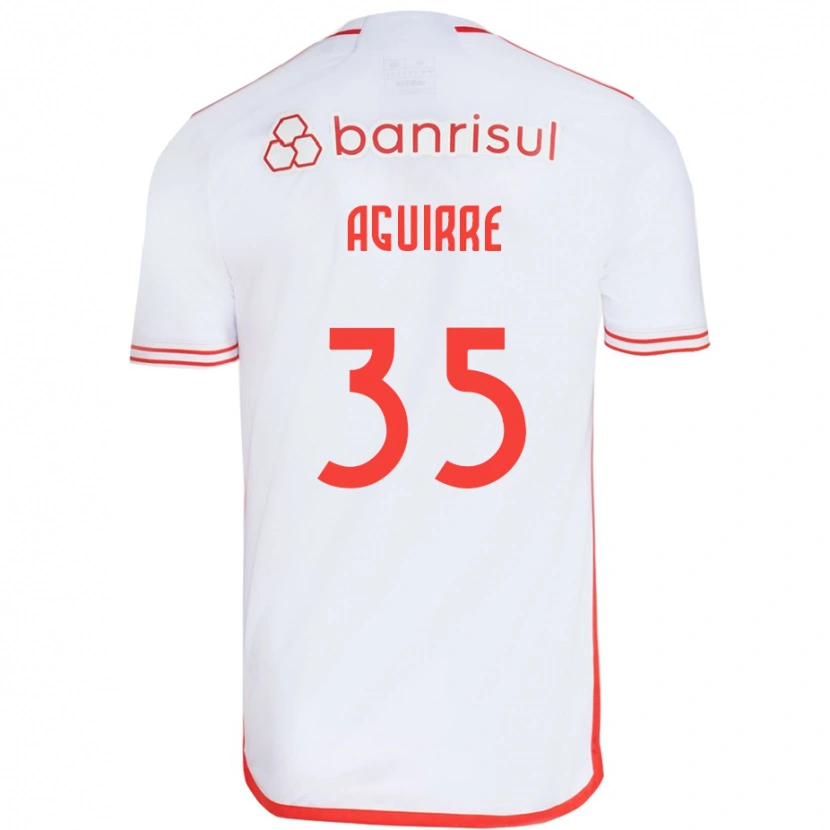 Danxen Dames Braian Aguirre #35 Wit Rood Uitshirt Uittenue 2025/26 T-Shirt