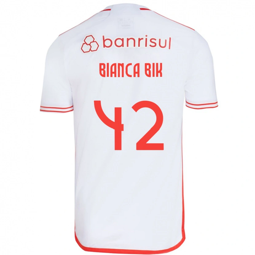 Danxen Dames Bianca Bik #42 Wit Rood Uitshirt Uittenue 2025/26 T-Shirt