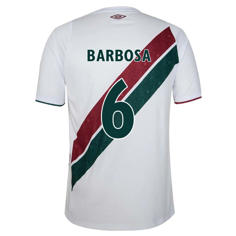 Danxen Dames Diogo Barbosa #6 Wit Groen Maroon Uitshirt Uittenue 2025/26 T-Shirt