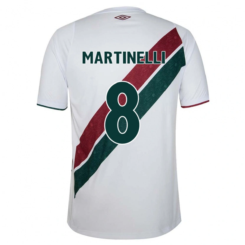 Danxen Dames Martinelli #8 Wit Groen Maroon Uitshirt Uittenue 2025/26 T-Shirt