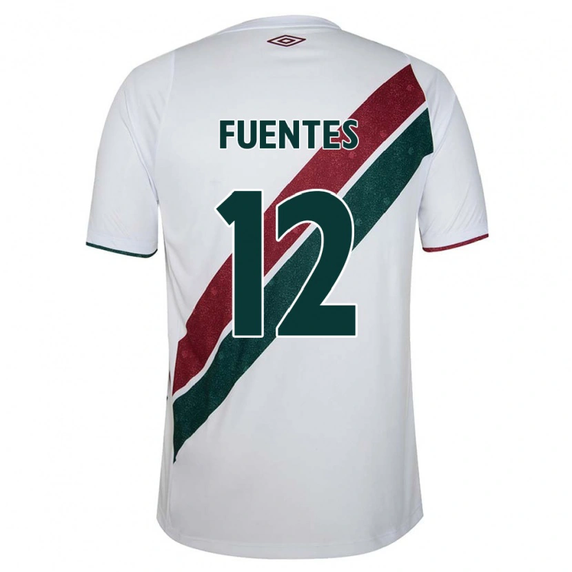 Danxen Dames Gabriel Fuentes #12 Wit Groen Maroon Uitshirt Uittenue 2025/26 T-Shirt