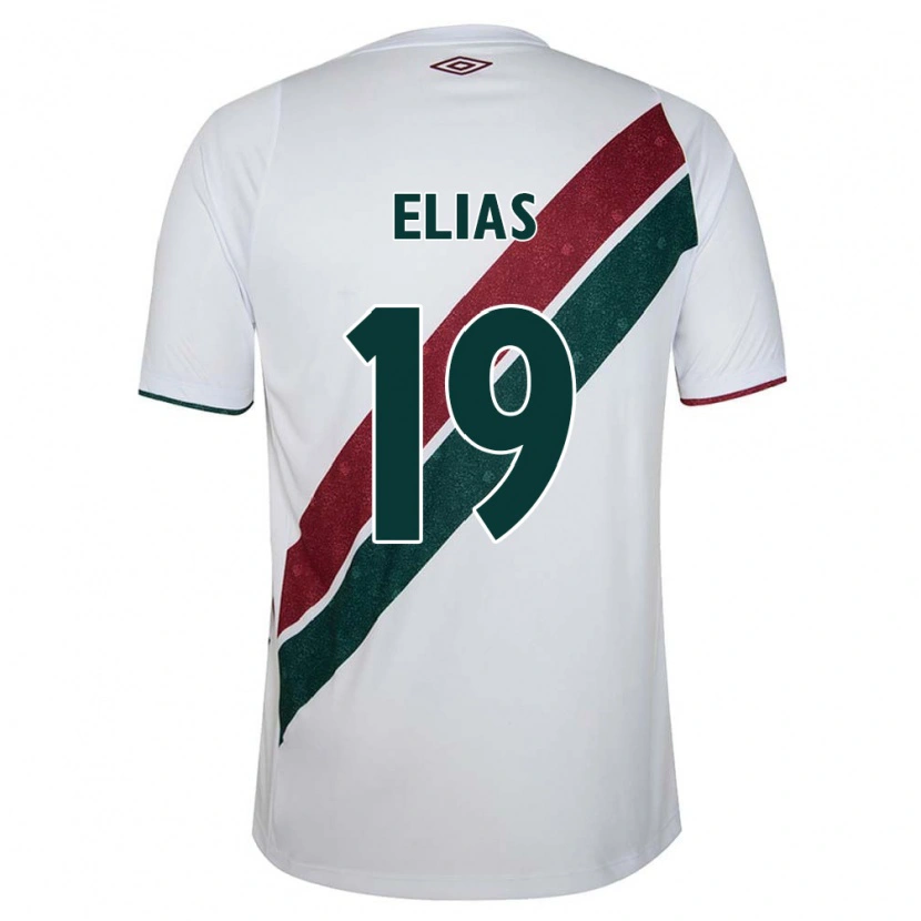 Danxen Dames Kauã Elias #19 Wit Groen Maroon Uitshirt Uittenue 2025/26 T-Shirt