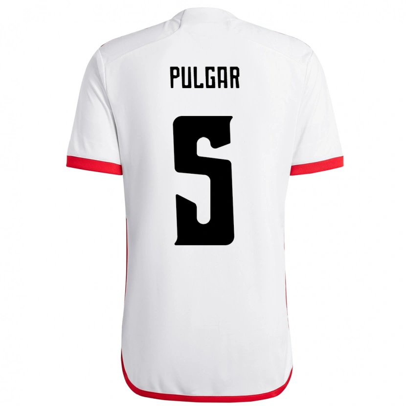 Danxen Dames Erick Pulgar #5 Wit Rood Uitshirt Uittenue 2025/26 T-Shirt