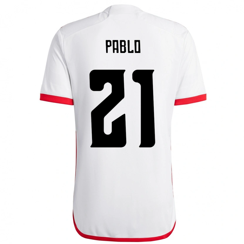 Danxen Dames Pablo #21 Wit Rood Uitshirt Uittenue 2025/26 T-Shirt