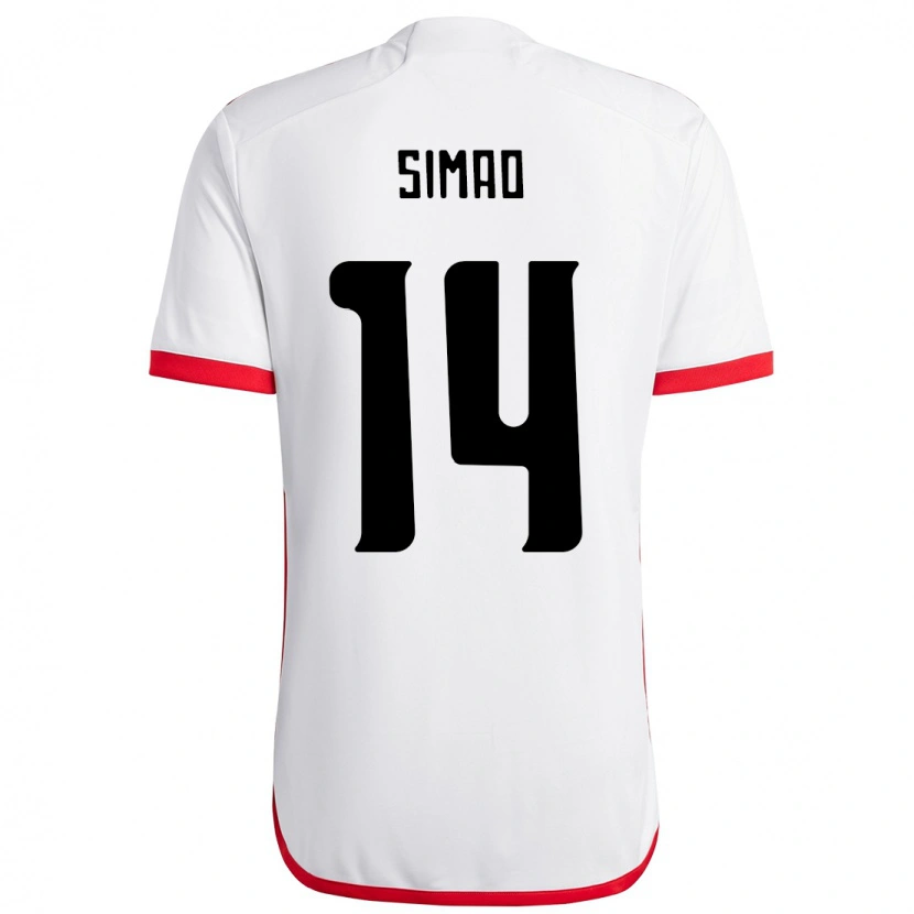 Danxen Dames Samhia Simao #14 Wit Rood Uitshirt Uittenue 2025/26 T-Shirt