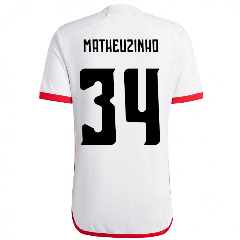 Danxen Dames Matheuzinho #34 Wit Rood Uitshirt Uittenue 2025/26 T-Shirt
