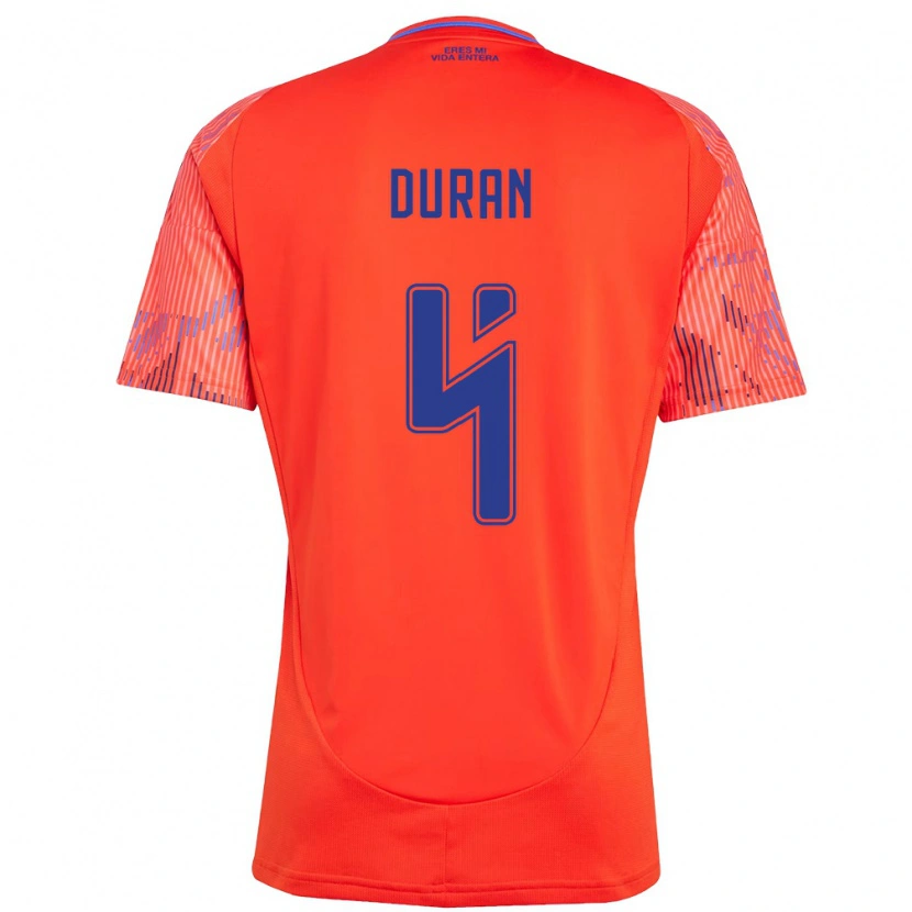Danxen Dames Ignacia Durán #4 Oranje Rood Uitshirt Uittenue 2025/26 T-Shirt