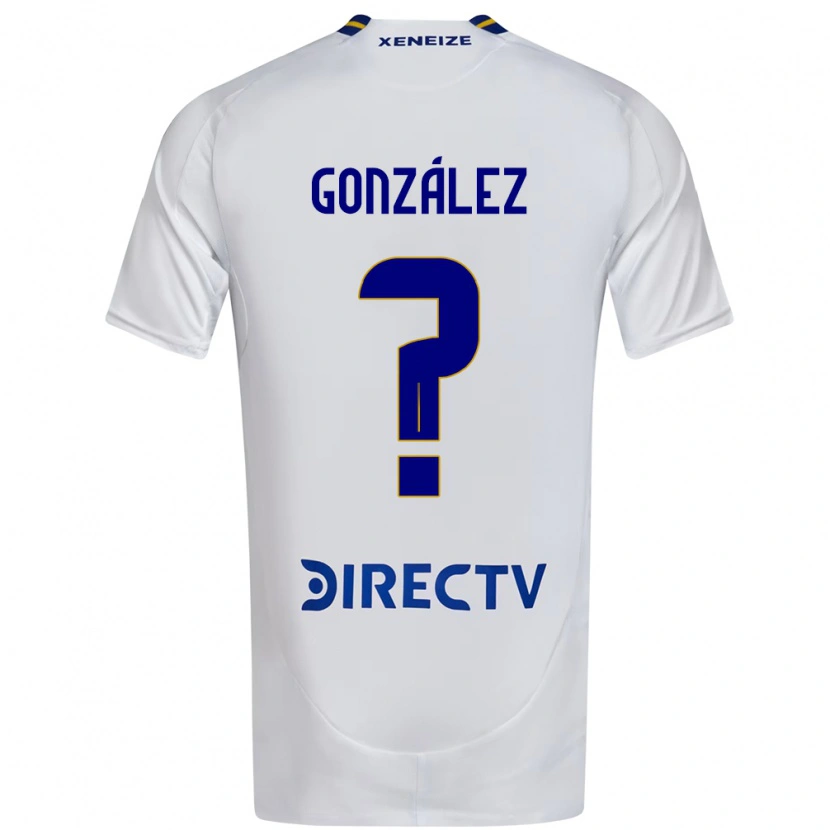 Danxen Dames Ezequiel González #0 Wit Blauw Uitshirt Uittenue 2025/26 T-Shirt