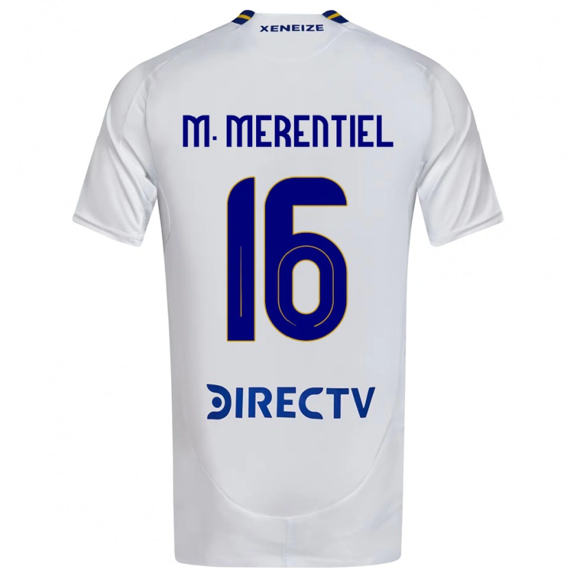 Danxen Dames Miguel Merentiel #16 Wit Blauw Uitshirt Uittenue 2025/26 T-Shirt