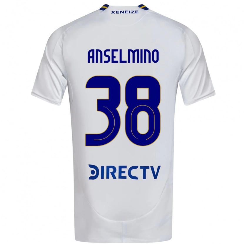 Danxen Dames Aarón Anselmino #38 Wit Blauw Uitshirt Uittenue 2025/26 T-Shirt