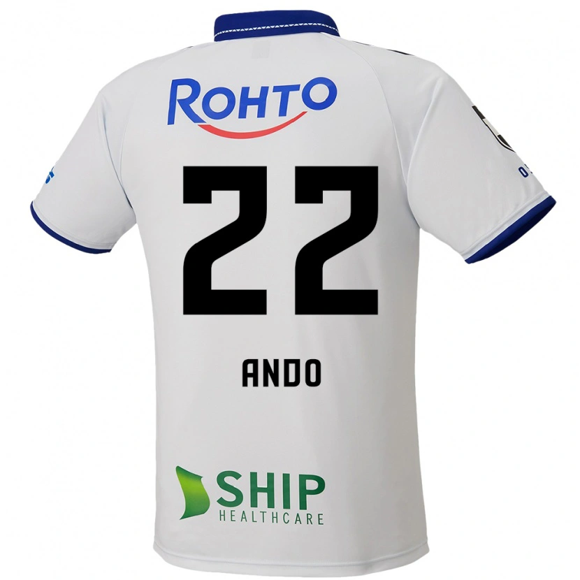 Danxen Dames Rikuto Ando #22 Wit Blauw Zwart Uitshirt Uittenue 2025/26 T-Shirt