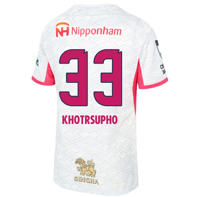 Danxen Dames Tawan Khotrsupho #33 Wit Sakura Roze Uitshirt Uittenue 2025/26 T-Shirt