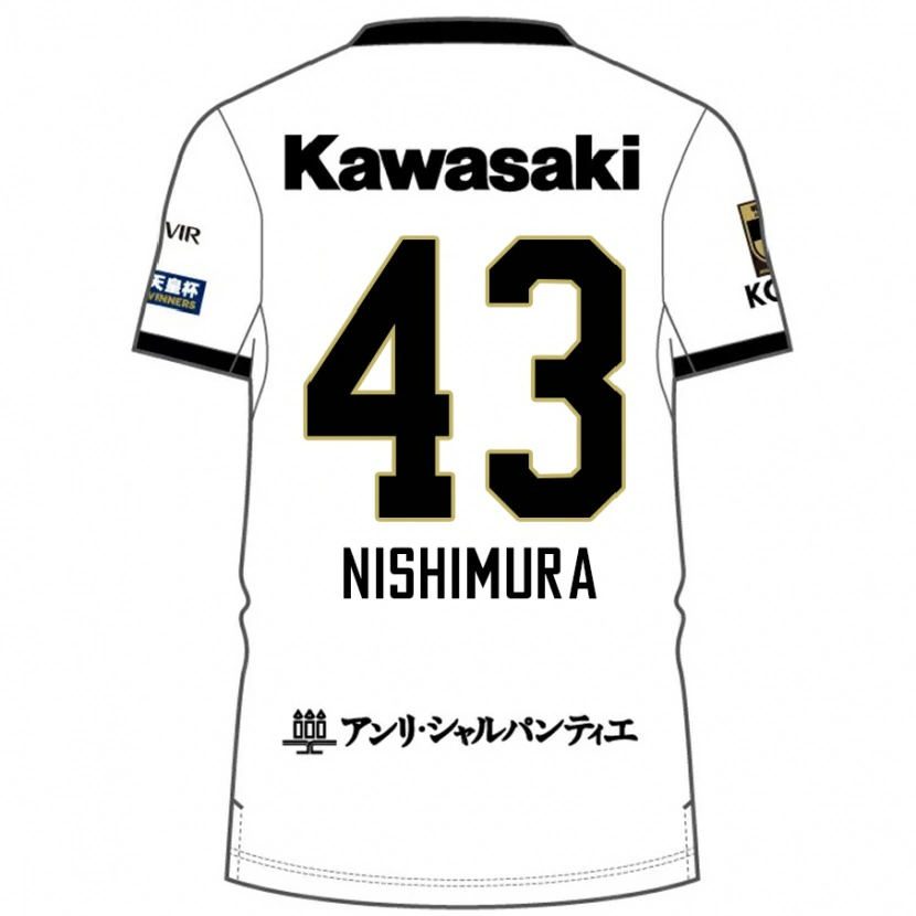 Danxen Dames Nagi Nishimura #43 Wit Zwart Uitshirt Uittenue 2025/26 T-Shirt