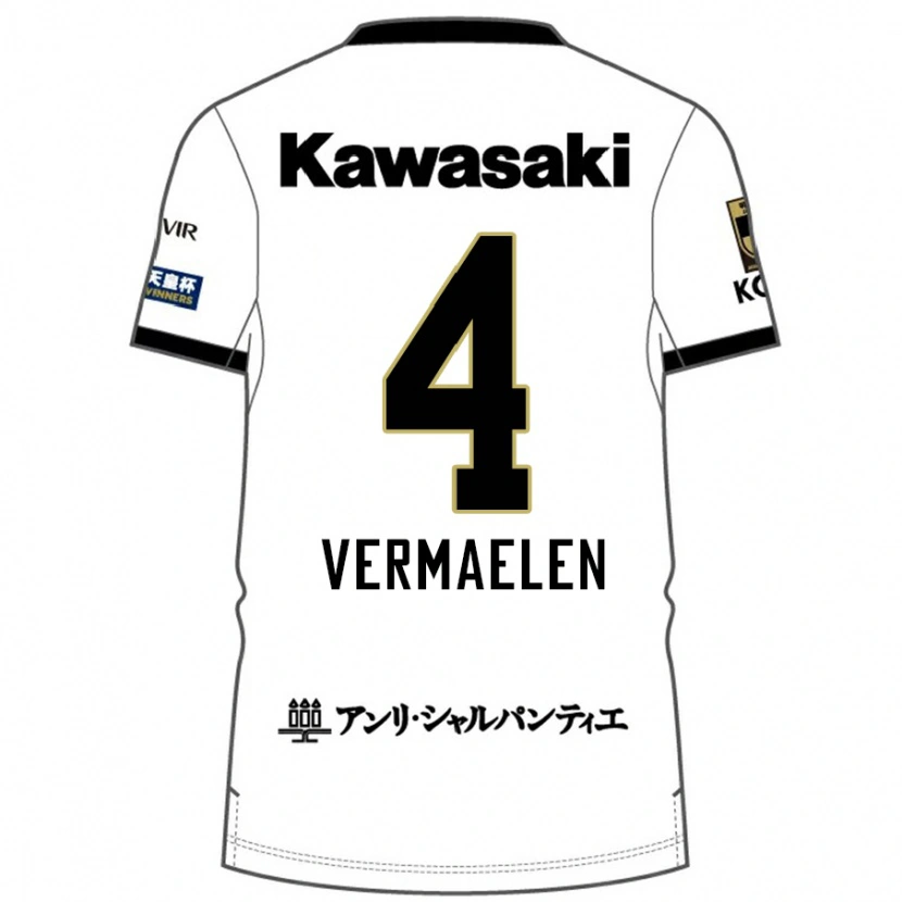 Danxen Dames Thomas Vermaelen #4 Wit Zwart Uitshirt Uittenue 2025/26 T-Shirt
