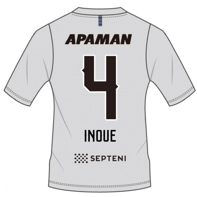 Danxen Dames Seiya Inoue #4 Lichtgrijs Uitshirt Uittenue 2025/26 T-Shirt