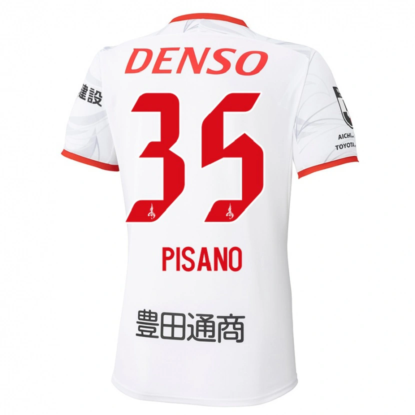 Danxen Dames Alexandre Pisano #35 Wit Rood Uitshirt Uittenue 2025/26 T-Shirt