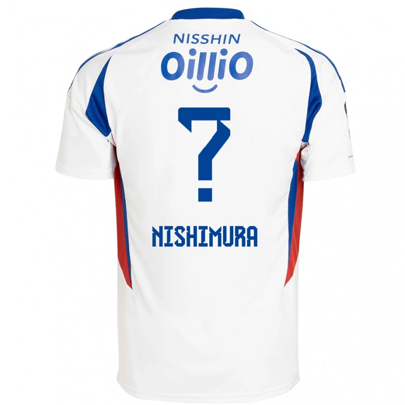 Danxen Dames Takuma Nishimura #0 Wit Koningsblauw Uitshirt Uittenue 2025/26 T-Shirt
