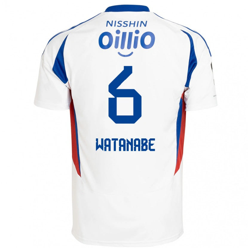 Danxen Dames Kota Watanabe #6 Wit Koningsblauw Uitshirt Uittenue 2025/26 T-Shirt