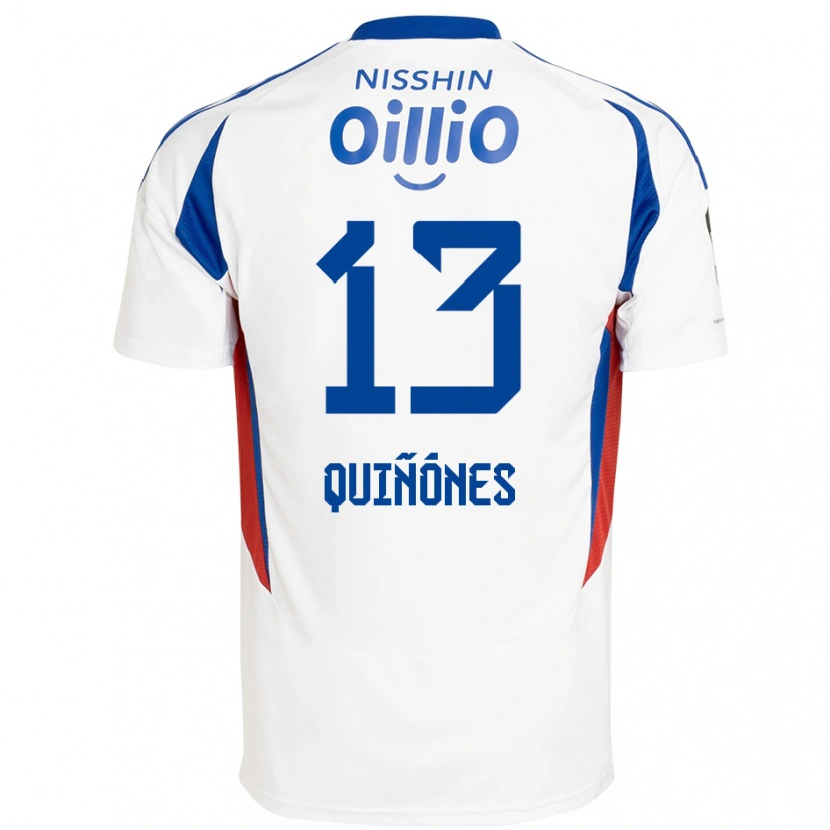 Danxen Dames Jeison Quiñónes #13 Wit Koningsblauw Uitshirt Uittenue 2025/26 T-Shirt