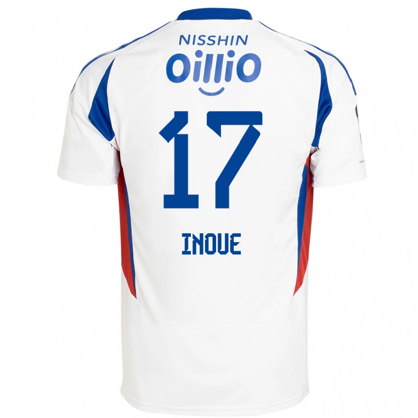 Danxen Dames Kenta Inoue #17 Wit Koningsblauw Uitshirt Uittenue 2025/26 T-Shirt