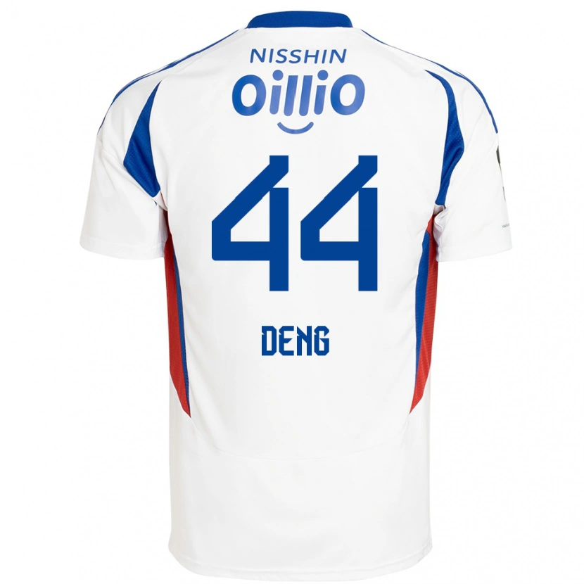 Danxen Dames Thomas Deng #44 Wit Koningsblauw Uitshirt Uittenue 2025/26 T-Shirt
