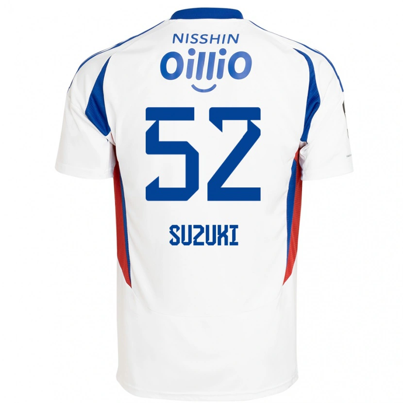 Danxen Dames Kai Suzuki #52 Wit Koningsblauw Uitshirt Uittenue 2025/26 T-Shirt