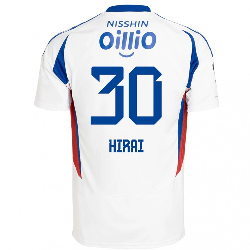 Danxen Dames Shunsuke Hirai #30 Wit Koningsblauw Uitshirt Uittenue 2025/26 T-Shirt