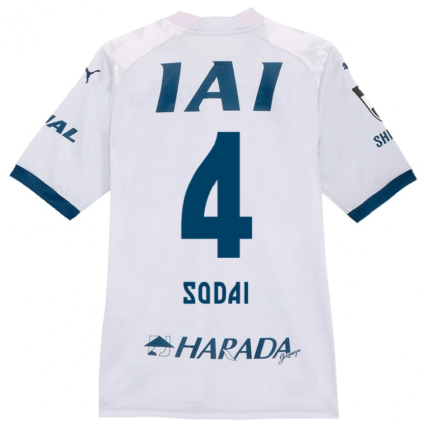 Danxen Dames Sodai Hasukawa #4 Wit Koningsblauw Uitshirt Uittenue 2025/26 T-Shirt