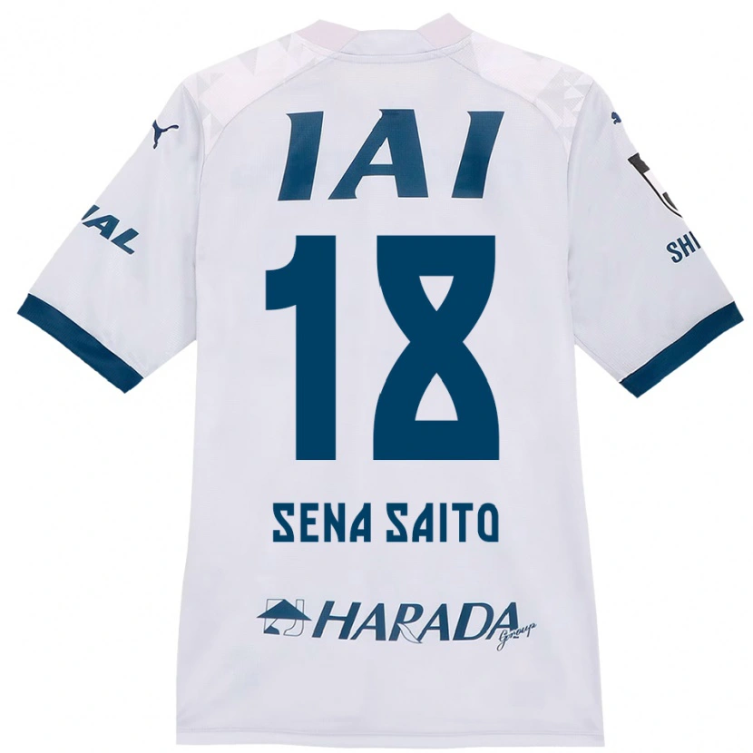 Danxen Dames Sena Saito #18 Wit Koningsblauw Uitshirt Uittenue 2025/26 T-Shirt
