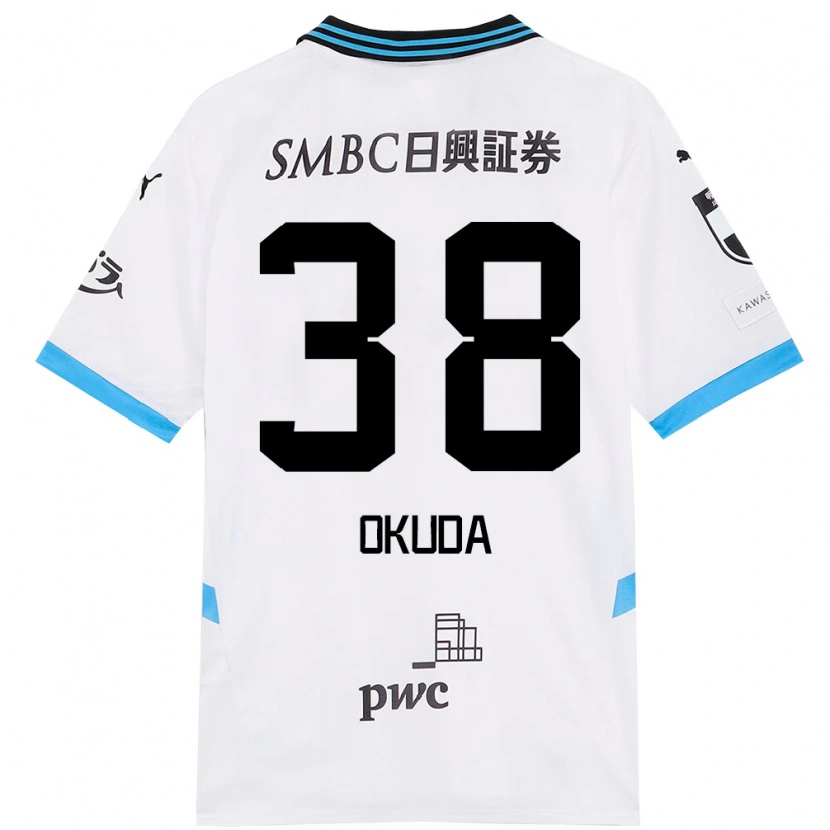Danxen Dames Yuma Okuda #38 Wit Hemelsblauw Uitshirt Uittenue 2025/26 T-Shirt