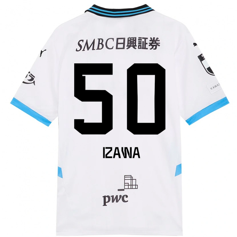 Danxen Dames Haruki Izawa #50 Wit Hemelsblauw Uitshirt Uittenue 2025/26 T-Shirt