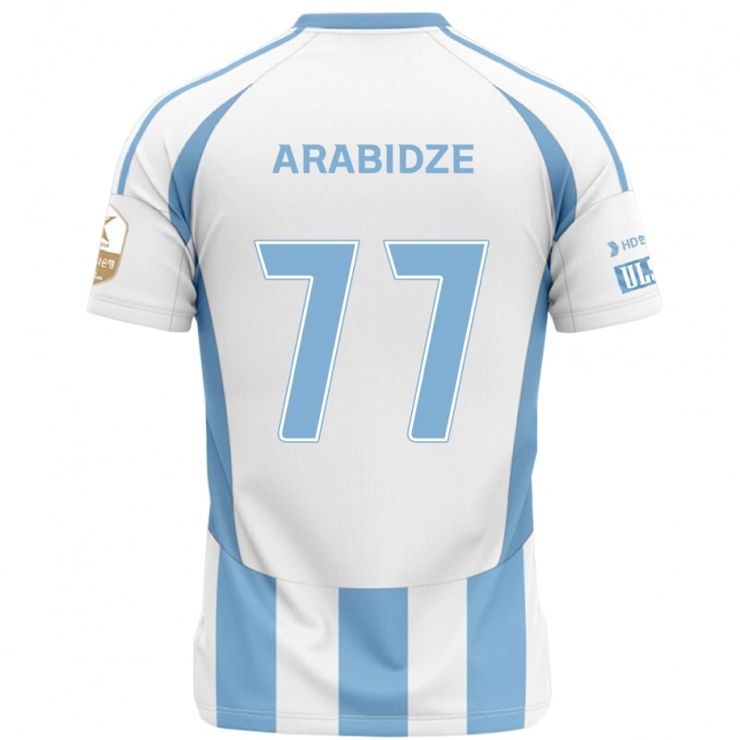 Danxen Dames Giorgi Arabidze #77 Wit Hemelsblauw Uitshirt Uittenue 2025/26 T-Shirt