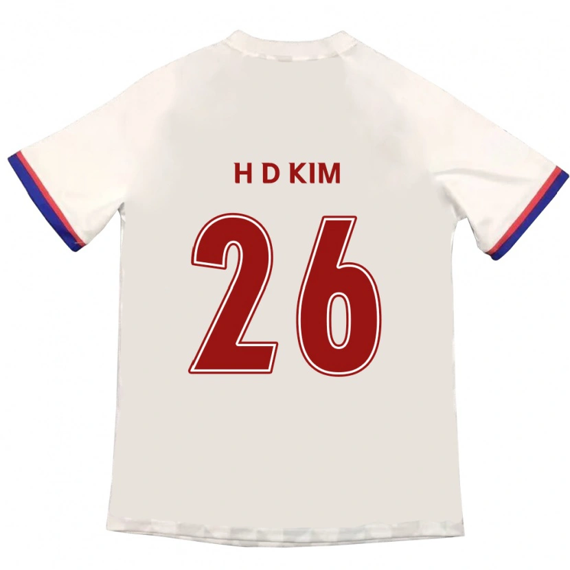 Danxen Dames Dae-Hyun Kim #26 Gebroken Wit Rood Uitshirt Uittenue 2025/26 T-Shirt