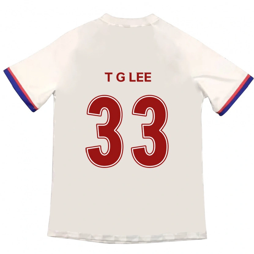 Danxen Dames Taek-Geun Lee #33 Gebroken Wit Rood Uitshirt Uittenue 2025/26 T-Shirt