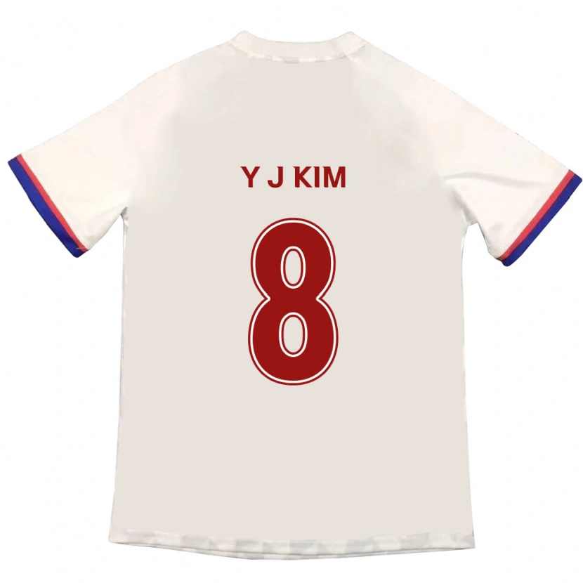 Danxen Dames Kim Yun-Ji #8 Gebroken Wit Rood Uitshirt Uittenue 2025/26 T-Shirt