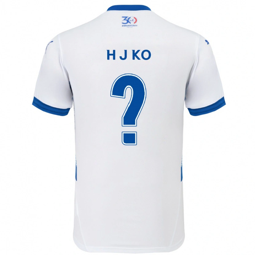 Danxen Dames Jong-Hyun Ko #0 Wit Koningsblauw Uitshirt Uittenue 2025/26 T-Shirt