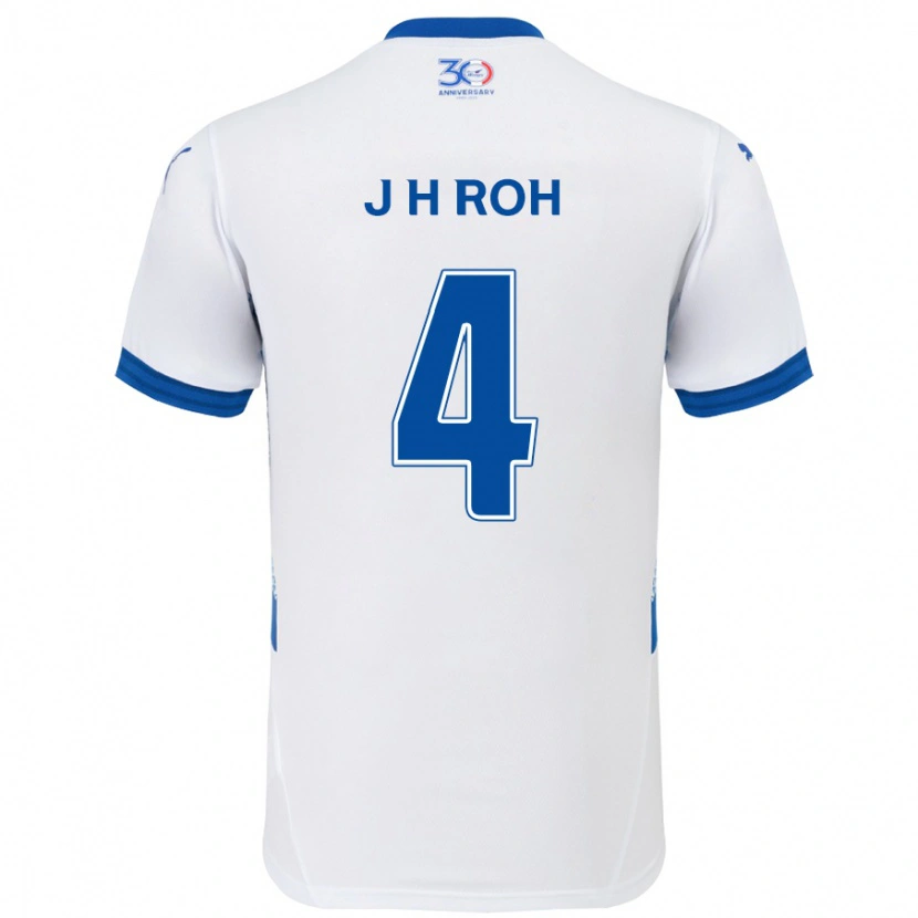 Danxen Dames Hyun-Jun Roh #4 Wit Koningsblauw Uitshirt Uittenue 2025/26 T-Shirt