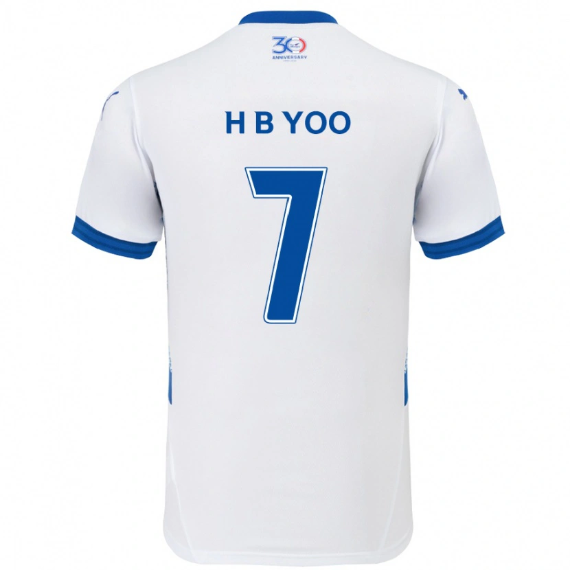 Danxen Dames Byung-Heon Yoo #7 Wit Koningsblauw Uitshirt Uittenue 2025/26 T-Shirt