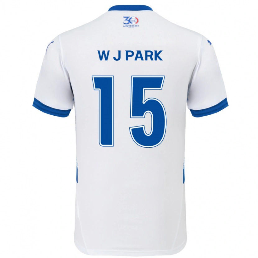 Danxen Dames Woo-Jin Park #15 Wit Koningsblauw Uitshirt Uittenue 2025/26 T-Shirt
