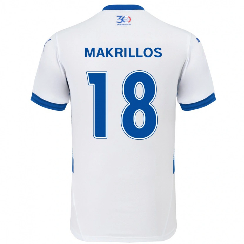 Danxen Dames Peter Makrillos #18 Wit Koningsblauw Uitshirt Uittenue 2025/26 T-Shirt