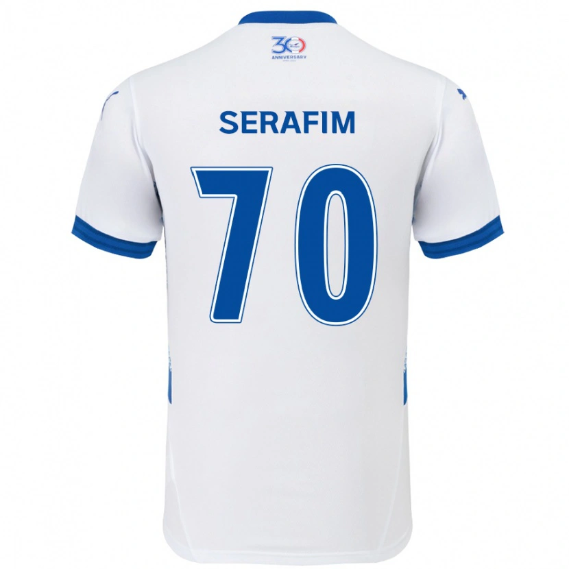 Danxen Dames Matheus Serafim #70 Wit Koningsblauw Uitshirt Uittenue 2025/26 T-Shirt