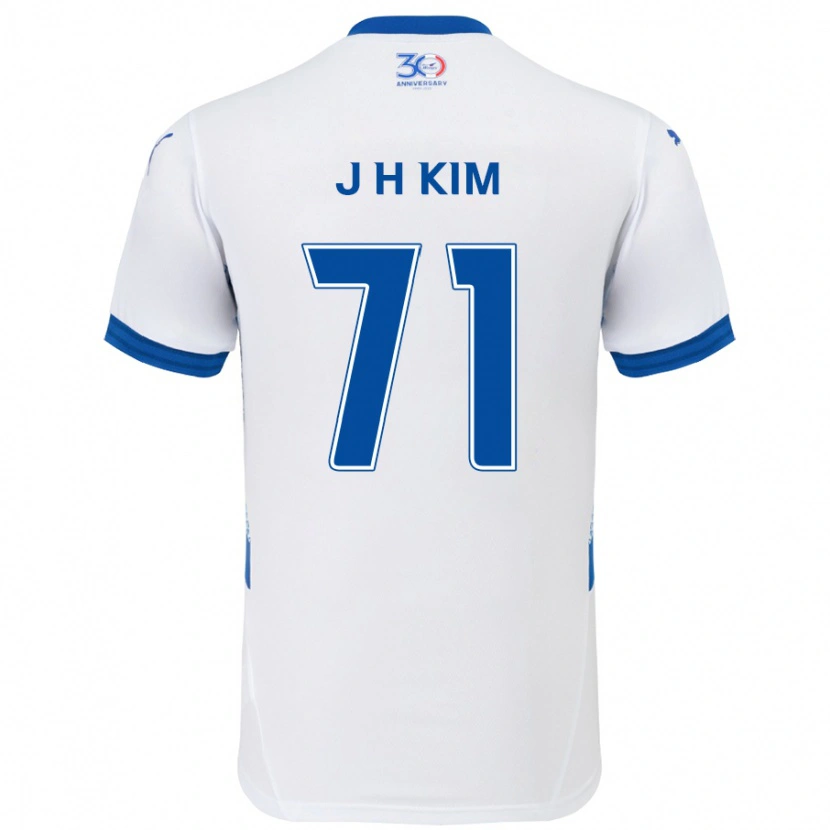 Danxen Dames Ji-Ho Kim #71 Wit Koningsblauw Uitshirt Uittenue 2025/26 T-Shirt