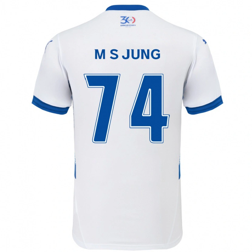 Danxen Dames Sung-Min Jung #74 Wit Koningsblauw Uitshirt Uittenue 2025/26 T-Shirt
