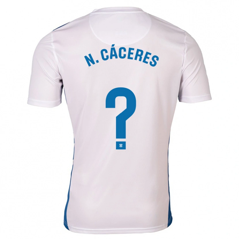 Danxen Dames Nayluisa Cáceres #0 Wit Blauw Thuisshirt Thuistenue 2025/26 T-Shirt