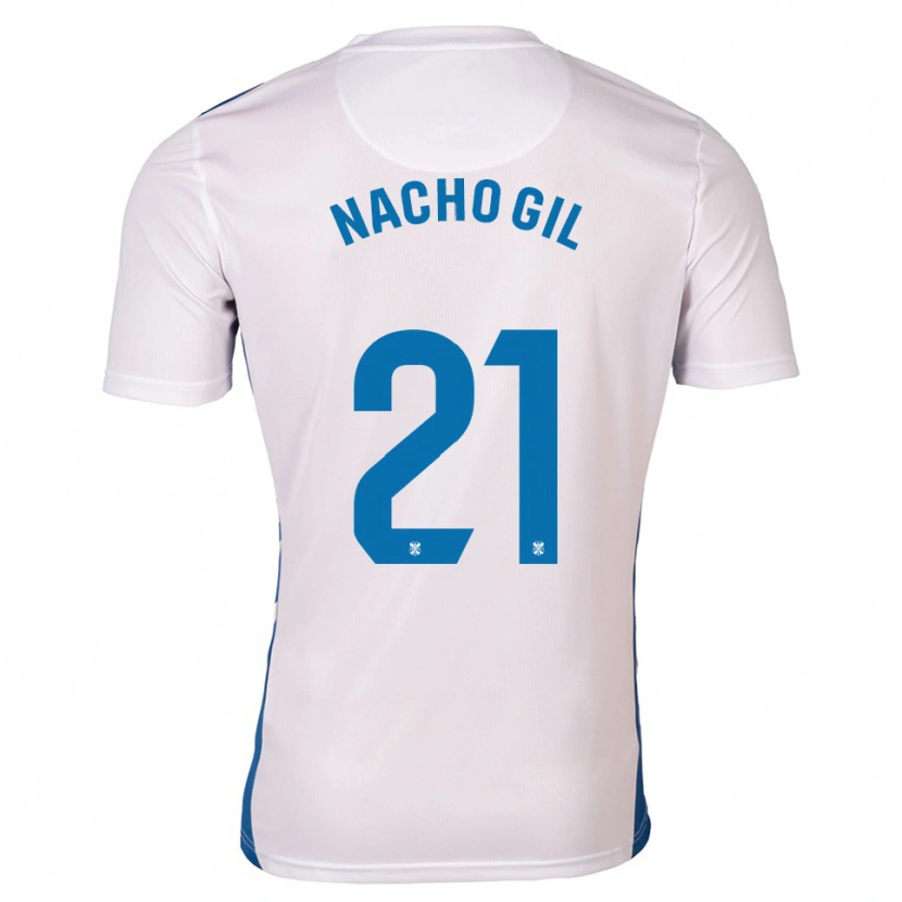 Danxen Dames Nacho Gil #21 Wit Blauw Thuisshirt Thuistenue 2025/26 T-Shirt