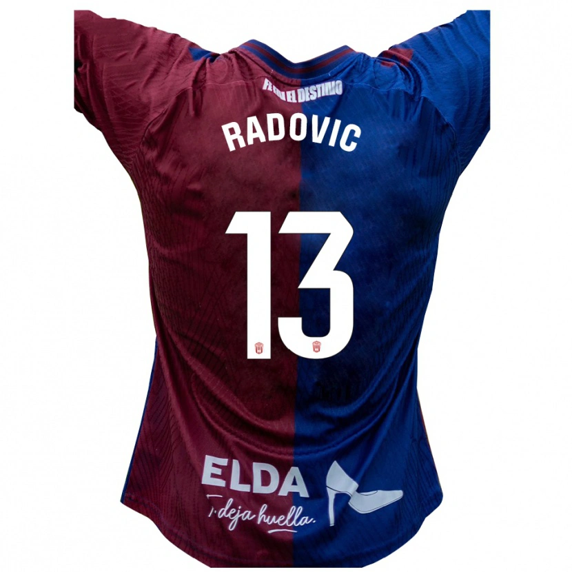 Danxen Dames Danilo Radovic #13 Blauw Rood Thuisshirt Thuistenue 2025/26 T-Shirt