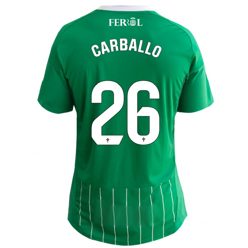 Danxen Dames David Carballo #26 Groen Wit Thuisshirt Thuistenue 2025/26 T-Shirt