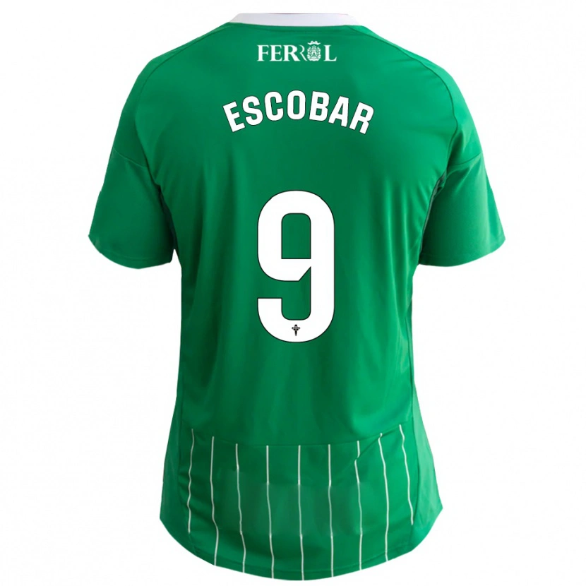 Danxen Dames Antón Escobar #9 Groen Wit Thuisshirt Thuistenue 2025/26 T-Shirt